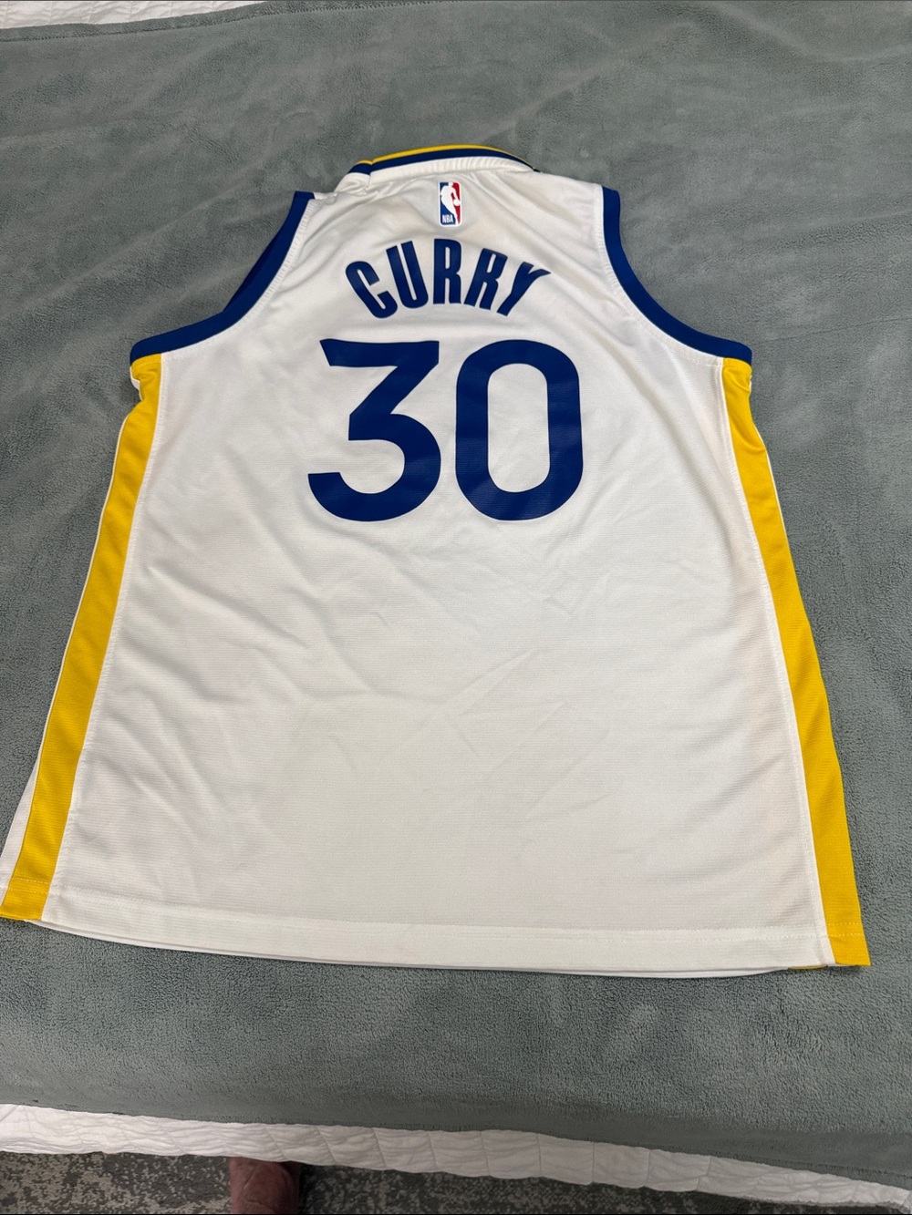 NBA Stephen Curry #30 White Blue Yellow Jersey